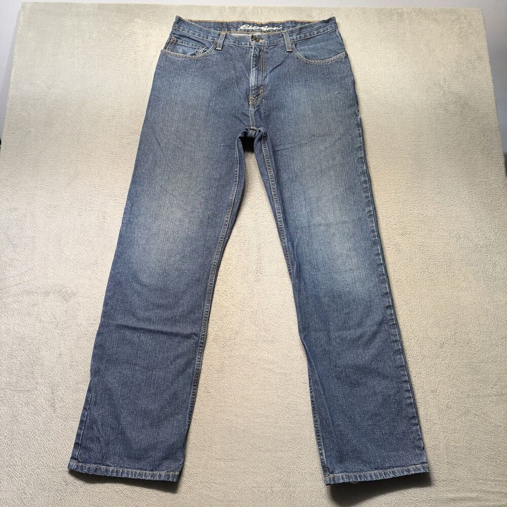 Eddie Bauer Mens 32x32 Relaxed Fit Jeans Blue Straight Leg Denim Casual Pants